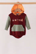 Brown Pumpkin Embroidery Hoodie Bubble